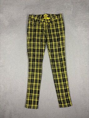 Tripp NYC Black and Yellow Plaid Skinny Jeans
